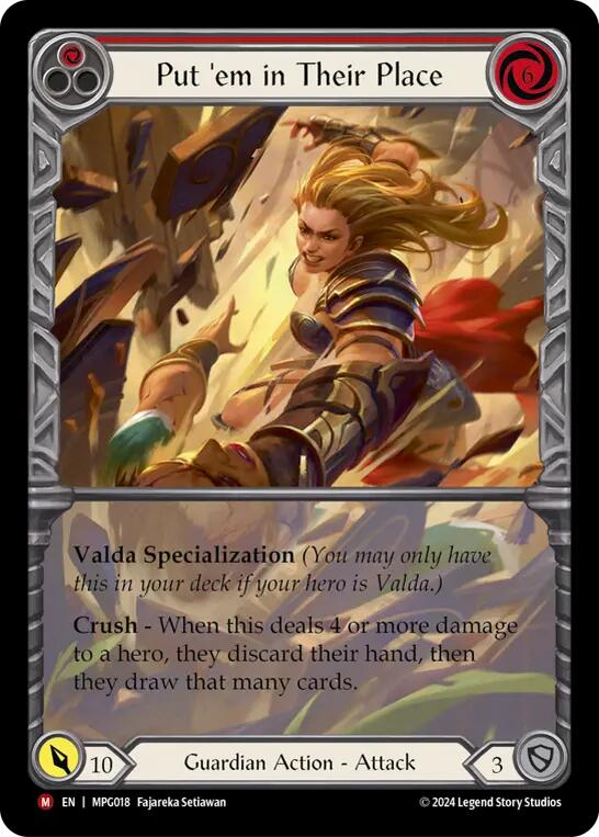 Put 'Em In Their Place (Extended Art) [MPG018] (Mastery Pack Guardian)  Rainbow Foil | Total Play