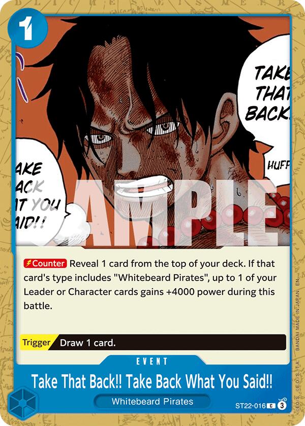Take That Back!! Take Back What You Said!! [Starter Deck: Ace & Newgate] | Total Play