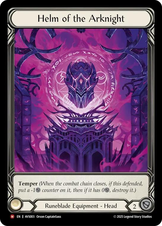 Helm of the Arknight [AVS003] (Armory Deck: Legends Viserai)  Cold Foil | Total Play