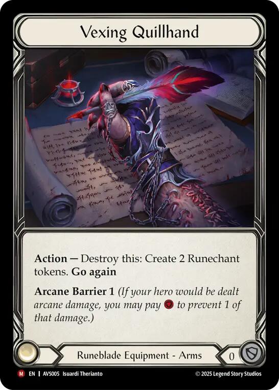 Vexing Quillhand [AVS005] (Armory Deck: Legends Viserai) | Total Play