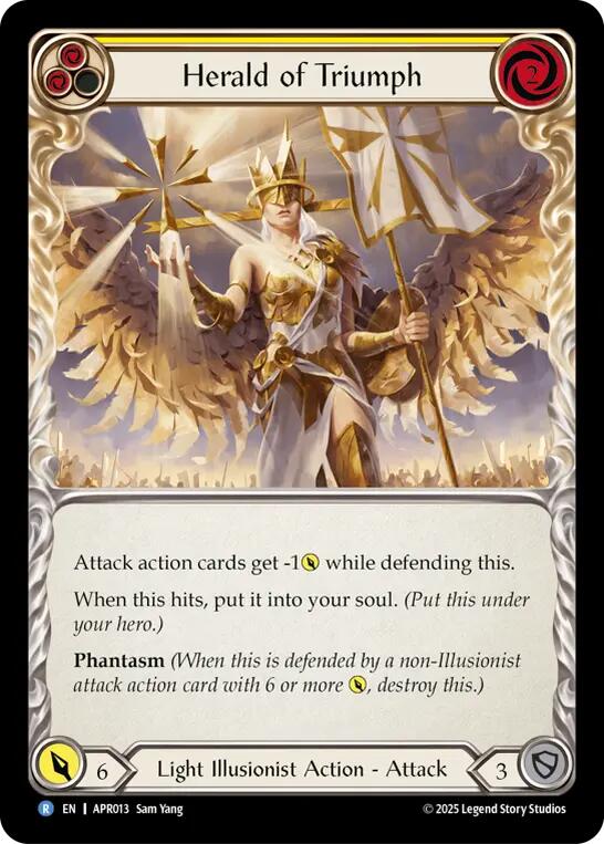 Herald of Triumph (Yellow) [APR013] (Armory Deck: Legends Prism) | Total Play