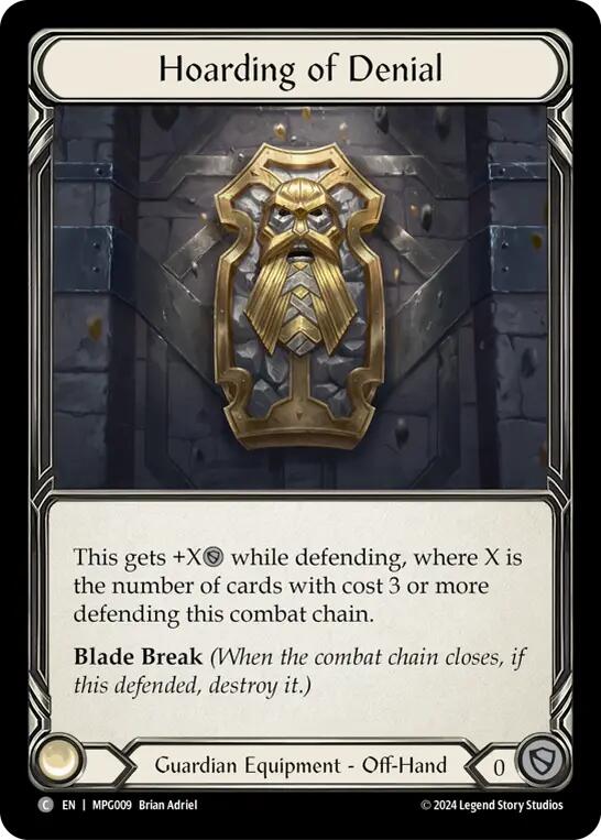 Hoarding of Denial [MPG009] (Mastery Pack Guardian)  Cold Foil | Total Play