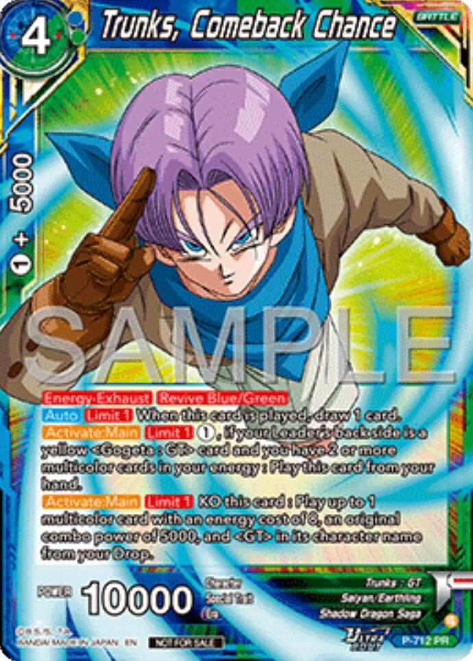 Trunks, Comeback Chance (Ultra-Bout Series Tournament Pack Vol.13) (P-712) [Tournament Promotion Cards] | Total Play
