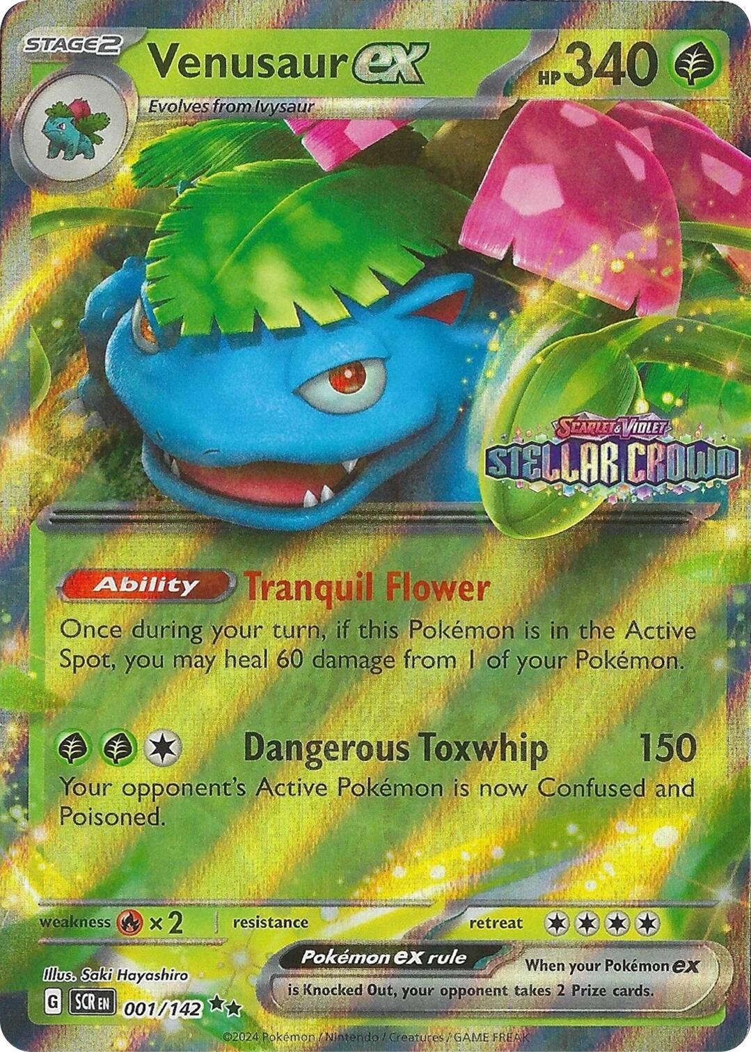 Venusaur ex (001/142) (Stellar Crown Stamp) [Miscellaneous Cards] | Total Play