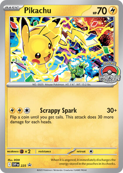 Pikachu (225) (World Championship 2025) [Scarlet & Violet: Black Star Promos] | Total Play
