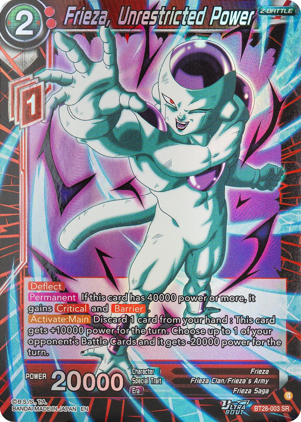 Frieza, Unrestricted Power (BT28-003) [Prismatic Clash] | Total Play