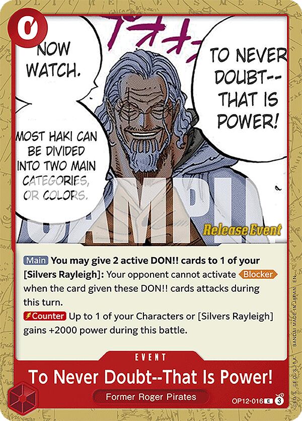 To Never Doubt--That Is Power! [Legacy of the Master Release Event Cards] | Total Play
