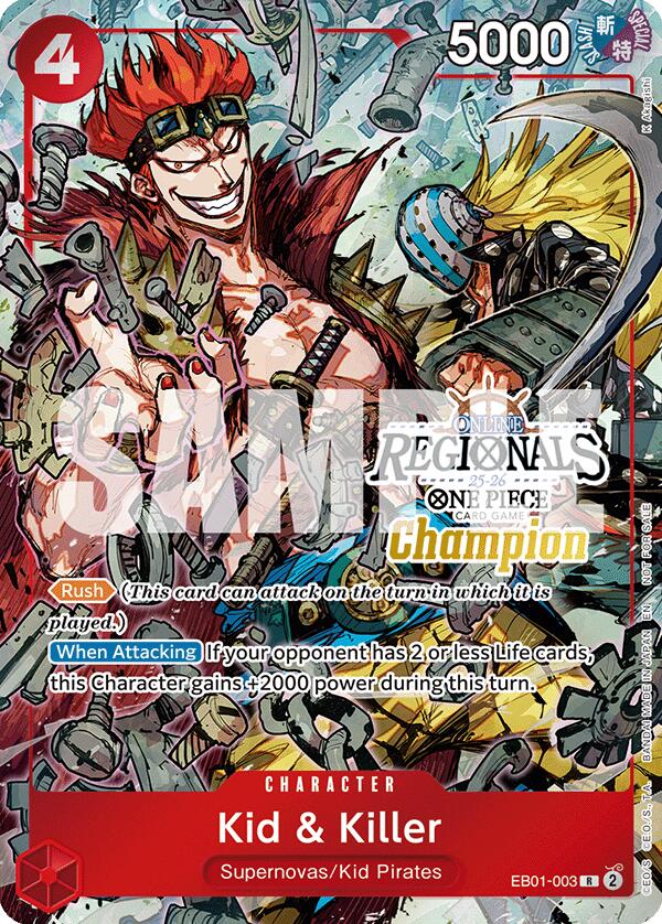 Kid & Killer (Online Regional Champion Card Set 2025 Vol.2) [One Piece Promotion Cards] | Total Play