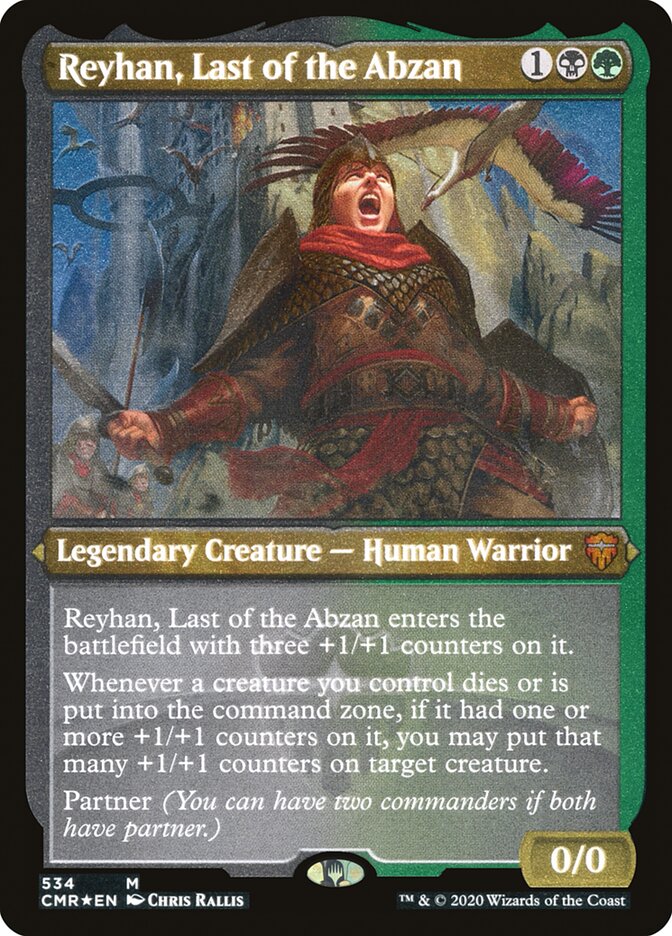Reyhan, Last of the Abzan (Etched) [Commander Legends] | Total Play