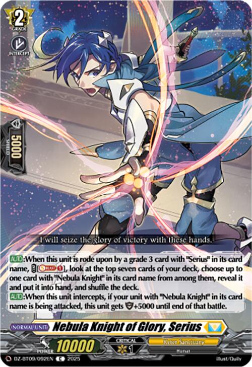 Nebula Knight of Glory, Serius (DZ-BT09/092EN) [Super Brave Detonation] | Total Play