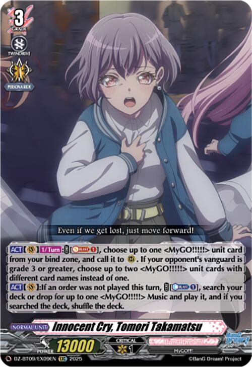 Innocent Cry, Tomori Takamatsu (EXRRR) (DZ-BT09/EX09EN) [Super Brave Detonation] | Total Play