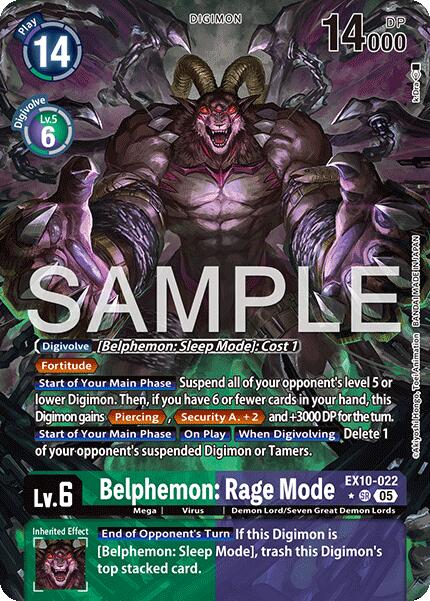 Belphemon: Rage Mode [EX10-022] (Alternate Art) [Sinister Order] | Total Play