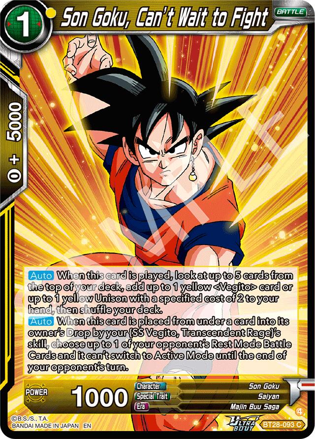 Son Goku, Can't Wait to Fight (BT28-093) [Prismatic Clash] | Total Play