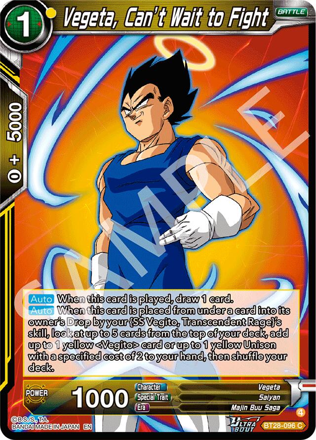 Vegeta, Can't Wait to Fight (BT28-096) [Prismatic Clash] | Total Play