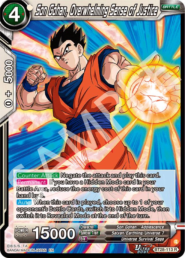Son Gohan, Overwhelming Sense of Justice (BT28-113) [Prismatic Clash] | Total Play