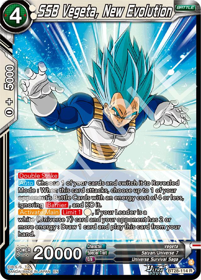 SSB Vegeta, New Evolution (BT28-114) [Prismatic Clash] | Total Play