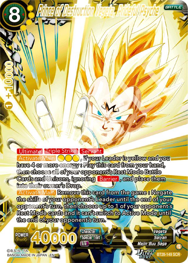 Prince of Destruction Vegeta, Prideful Psyche (BT28-149) [Prismatic Clash] | Total Play