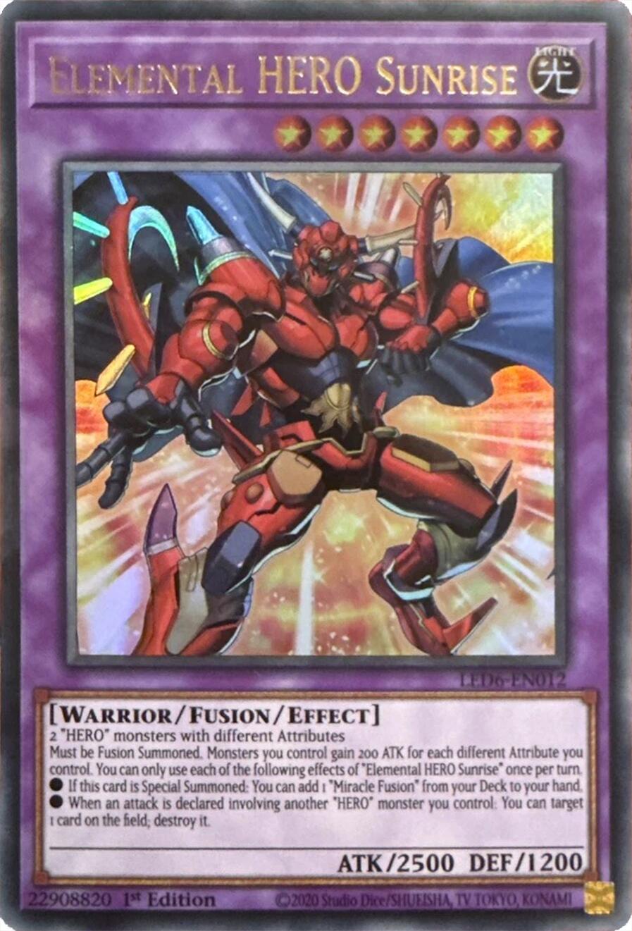 Elemental HERO Sunrise (2020 Date Reprint) [LED6-EN012] Ultra Rare | Total Play