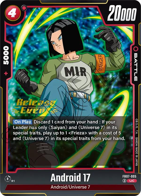 Android 17 (FB07-005) [Wish For Shenron Release Event Cards] | Total Play