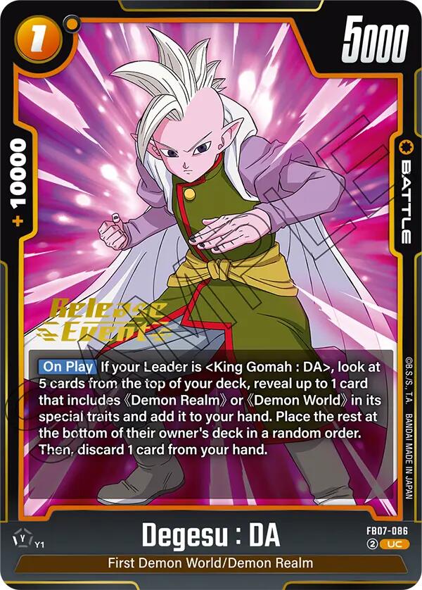 Degesu : DA [Wish For Shenron Release Event Cards] | Total Play