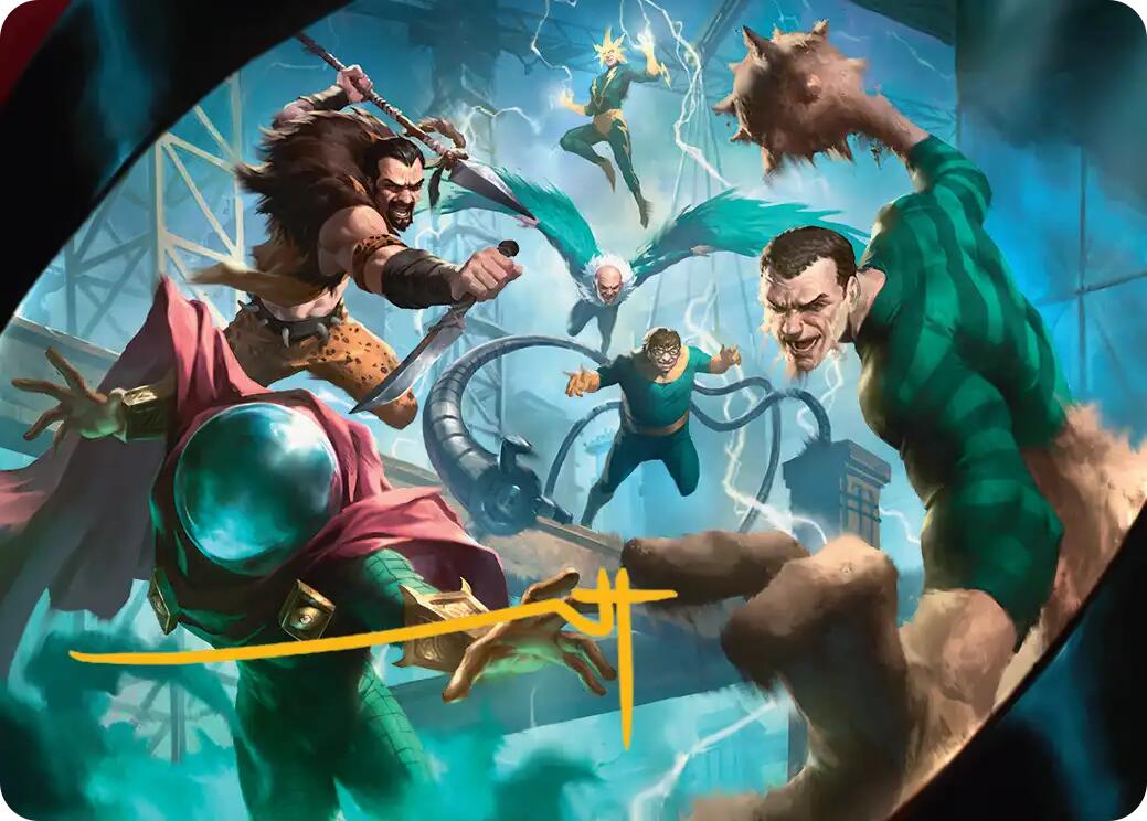 Behold the Sinister Six! Art Card (7/54) (Gold-Stamped Signature) [Marvel's Spider-Man Art Series] | Total Play