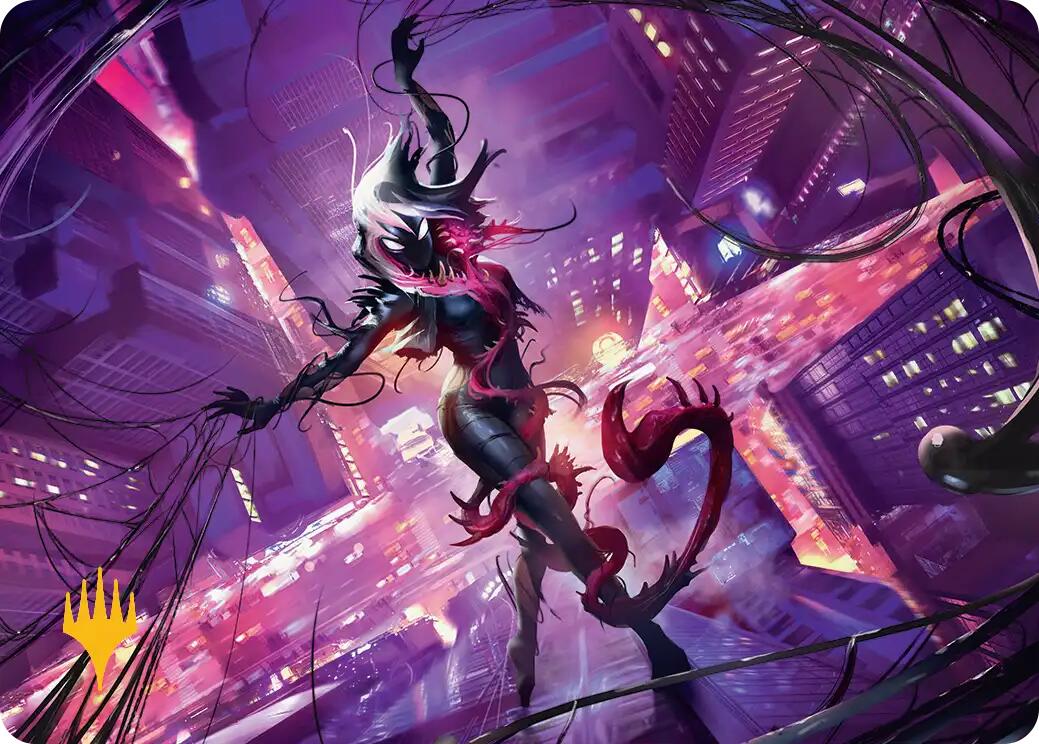 Gwenom, Remorseless Art Card (Gold-Stamped Planeswalker Symbol) [Marvel's Spider-Man Art Series] | Total Play