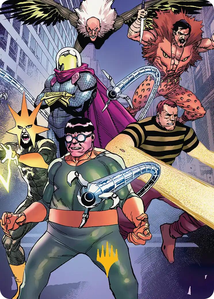 Behold the Sinister Six! Art Card (45/54) (Gold-Stamped Planeswalker Symbol) [Marvel's Spider-Man Art Series] | Total Play