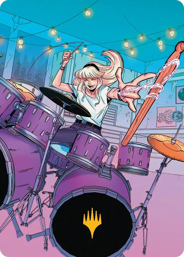 Gwen Stacy Art Card (Gold-Stamped Planeswalker Symbol) (34/54) [Marvel's Spider-Man Art Series] | Total Play
