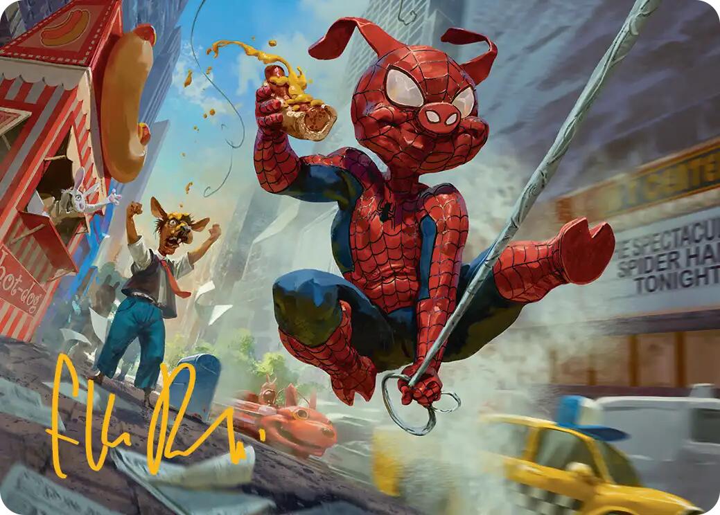 Spider-Ham, Peter Porker Art Card (Gold-Stamped Signature) [Marvel's Spider-Man Art Series] | Total Play