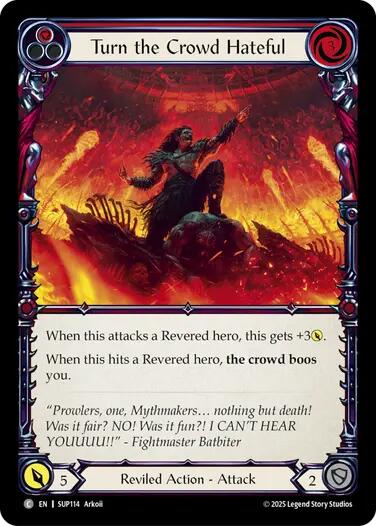 Turn the Crowd Hateful (Red) [SUP114] (Super Slam)  Rainbow Foil | Total Play