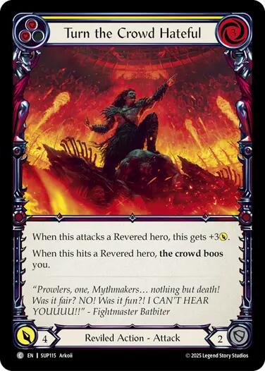 Turn the Crowd Hateful (Yellow) [SUP115] (Super Slam)  Rainbow Foil | Total Play