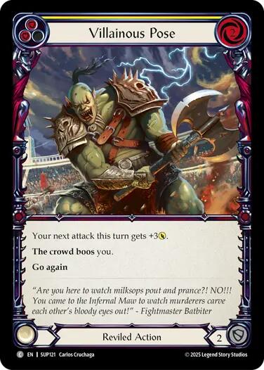 Villainous Pose (Yellow) [SUP121] (Super Slam)  Rainbow Foil | Total Play