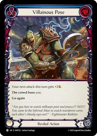 Villainous Pose (Blue) [SUP122] (Super Slam)  Rainbow Foil | Total Play