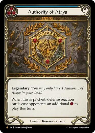 Authority of Ataya (Cold Foil) [SUP000] (Super Slam)  Cold Foil | Total Play