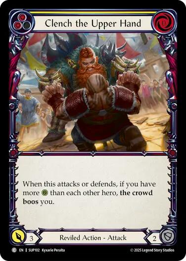 Clench the Upper Hand (Yellow) [SUP102] (Super Slam)  Rainbow Foil | Total Play