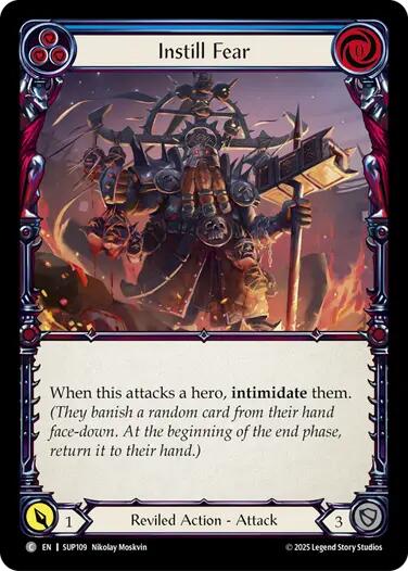 Instill Fear (Blue) [SUP109] (Super Slam)  Rainbow Foil | Total Play
