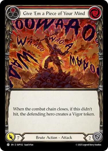 Give 'Em a Piece of Your Mind (Red) [SUP152] (Super Slam)  Rainbow Foil | Total Play