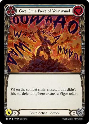 Give 'Em a Piece of Your Mind (Blue) [SUP154] (Super Slam)  Rainbow Foil | Total Play