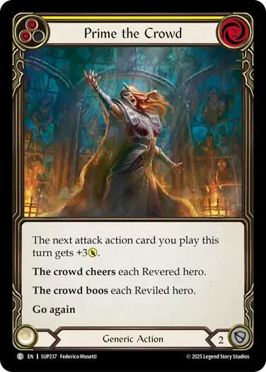 Prime the Crowd (Yellow) [SUP237] (Super Slam)  Rainbow Foil | Total Play