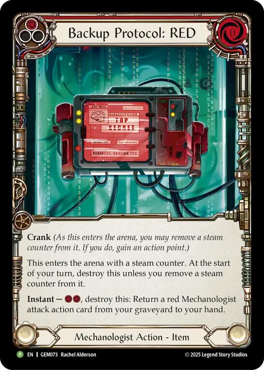 Backup Protocol: RED [GEM073] (GEM Pack 3)  Cold Foil | Total Play