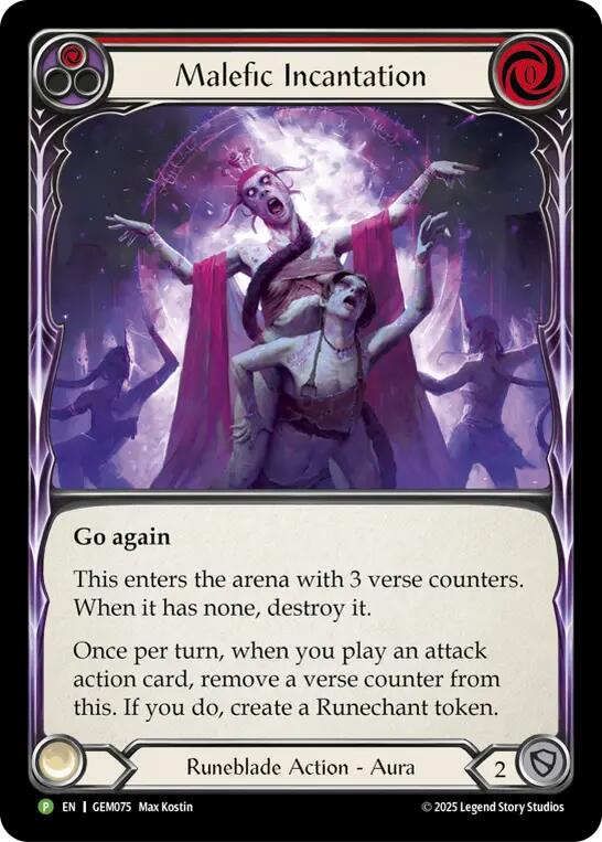 Malefic Incantation [GEM075] (GEM Pack 3)  Cold Foil | Total Play