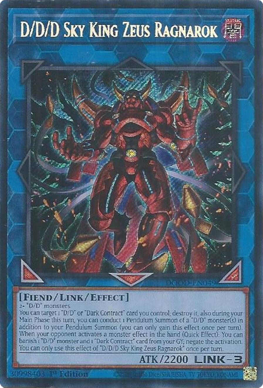 D/D/D Sky King Zeus Ragnarok [DOOD-EN049] Secret Rare | Total Play