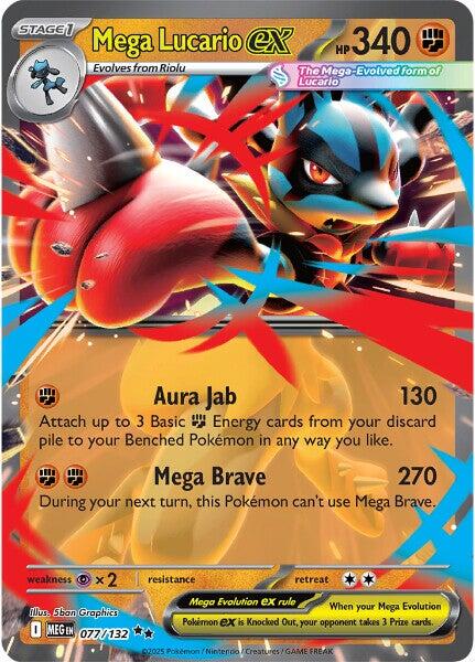 Mega Lucario ex (077/132) [Mega Evolutions: Base Set] | Total Play