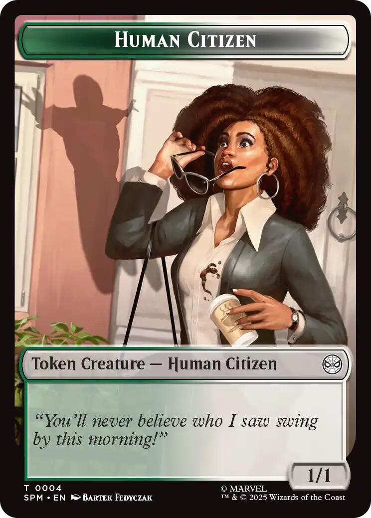 Human Citizen // Treasure Double-Sided Token [Marvel's Spider-Man Tokens] | Total Play