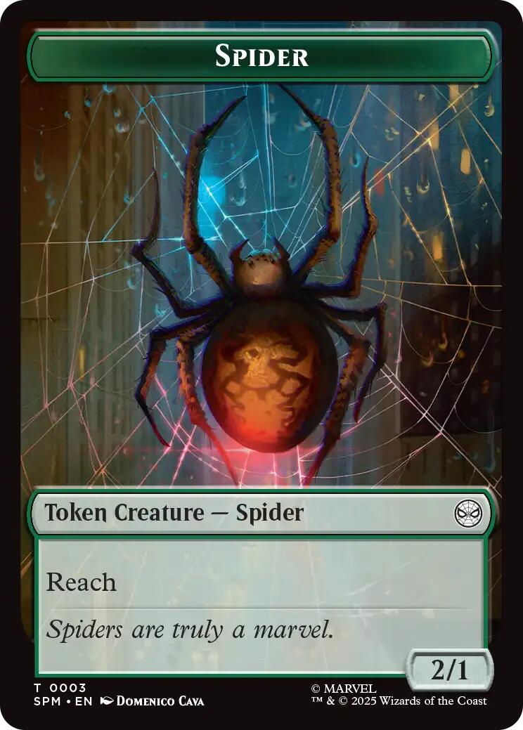 Spider // Treasure Double-Sided Token [Marvel's Spider-Man Tokens] | Total Play