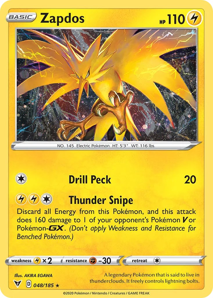 Zapdos (048/185) (Cosmos Holo) [Sword & Shield: Vivid Voltage] | Total Play