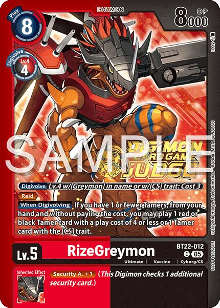 RizeGreymon [BT22-012] (Judge Pack 2025 Wave 2) [Cyber Eden] | Total Play
