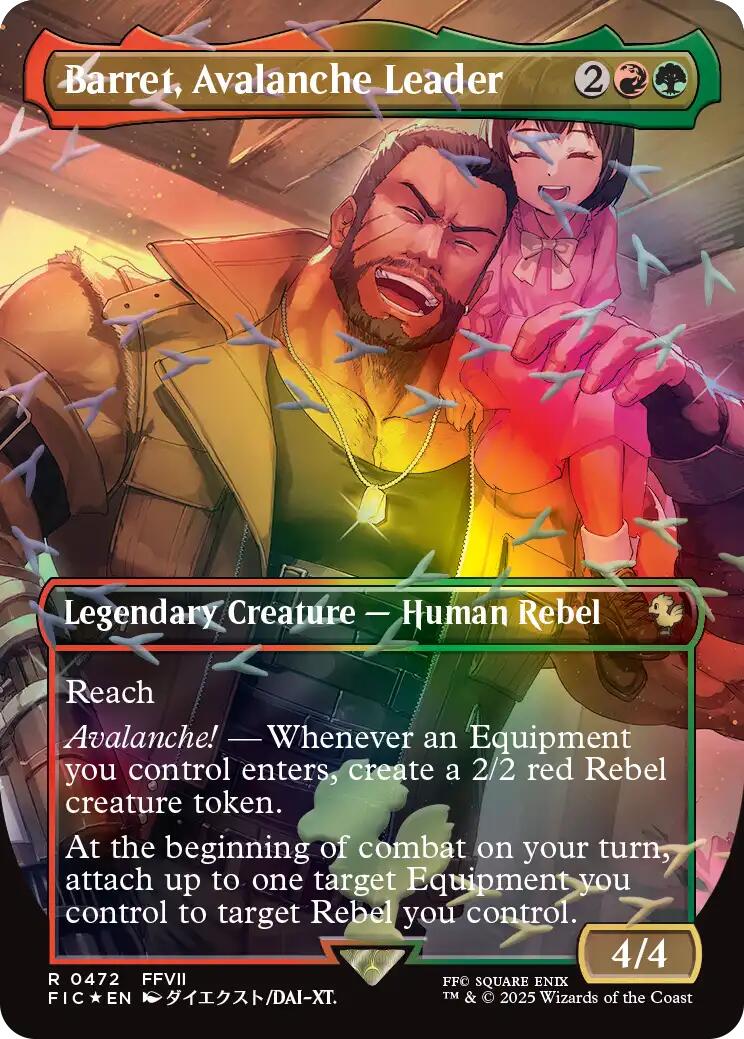 Barret, Avalanche Leader (Borderless) (Chocobo Track Foil) [FINAL FANTASY Commander] | Total Play