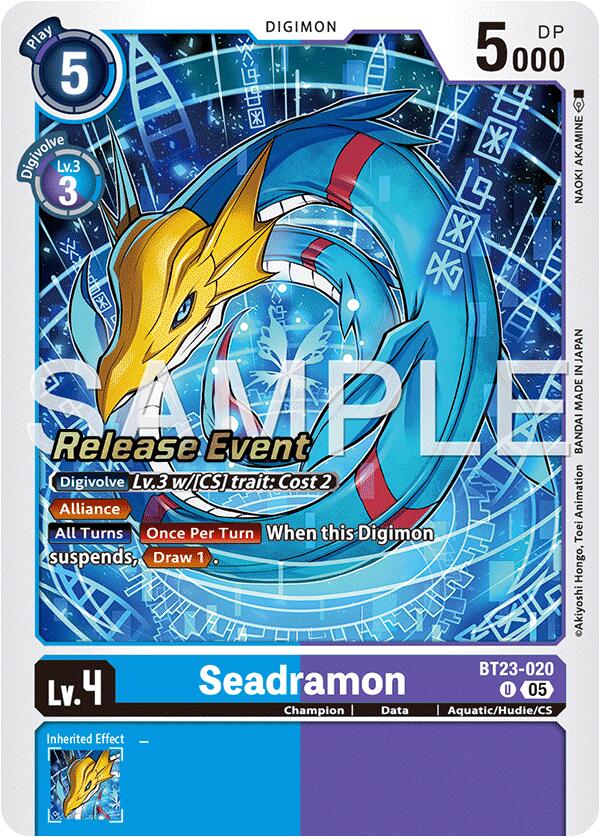 Seadramon [BT23-020] [Hackers' Slumber Release Event Cards] | Total Play