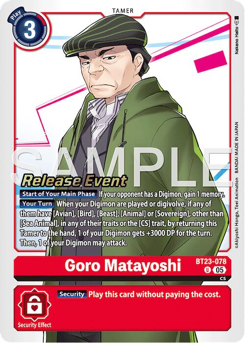 Goro Matayoshi [BT23-078] [Hackers' Slumber Release Event Cards] | Total Play